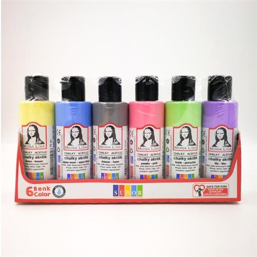 Mona Lisa Akrilik Boya Şişe 6 LI 70 ML SD1006 Okula Dönüş Kampanyası Boya Gereçleri