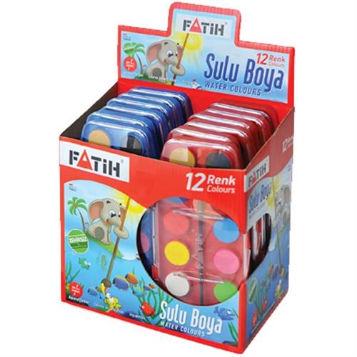 Fatih Sulu Boya 12 Renk 24 ML F-12 Okula Dönüş Kampanyası Boya Gereçleri