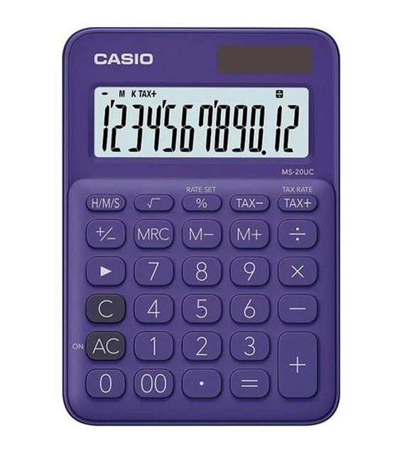 Casio MS-20UC-PL 12 Hane Mor Masa Üstü Hesap Makinesi