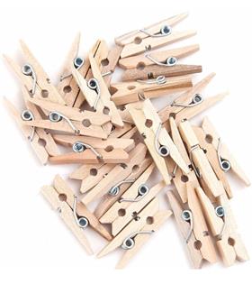 Puti Ahşap Küçük Mandal Natural 24 LÜ 4674