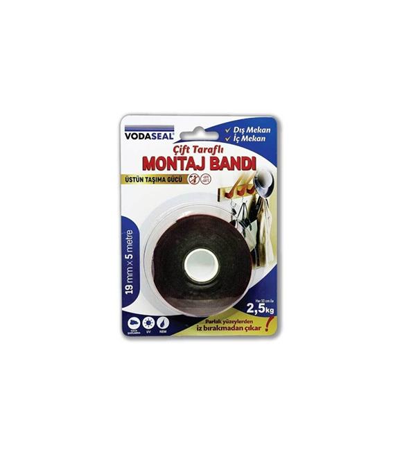 Vodaseal Çift Taraflı Montaj Bandı 19MMX5mt Gri VHB Bandı Üstün Taşıma Gücü