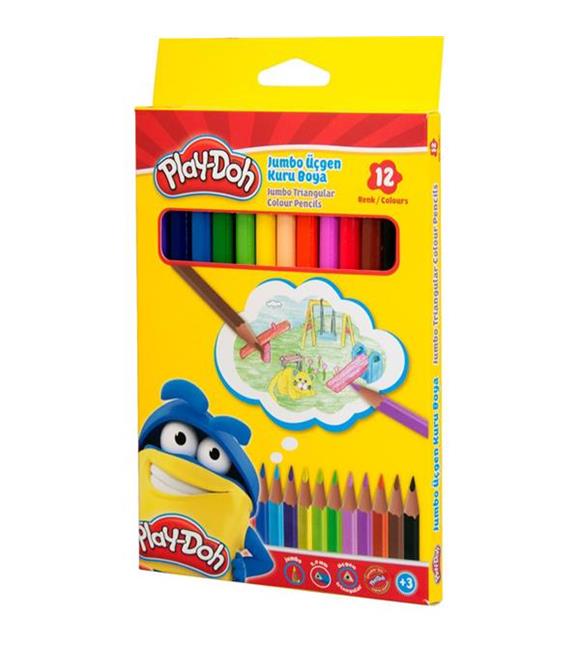 Play-Doh Kuru Boya Jumbo Üçgen 12 Renk PLAY-KU008