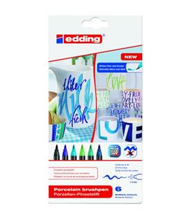 Edding Porselen Kalemi Fırça Uçlu 1-4 MM 6 LI Soğuk Renkler 4200