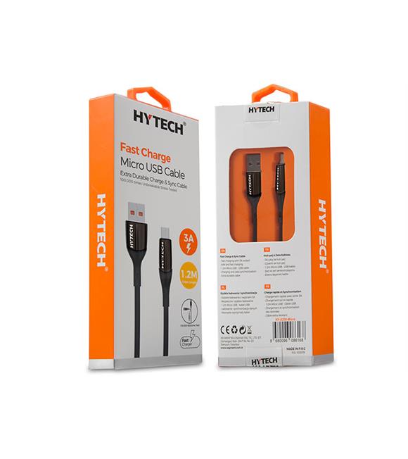 Hytech HY-X250 3A Micro Usb 1,2m Siyah Data + Sarj Kablosu Cep Telefonu Aksesuarları