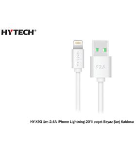 Hytech HY-X93 1m 2.A iPhone Lightning Beyaz Şarj Kablosu