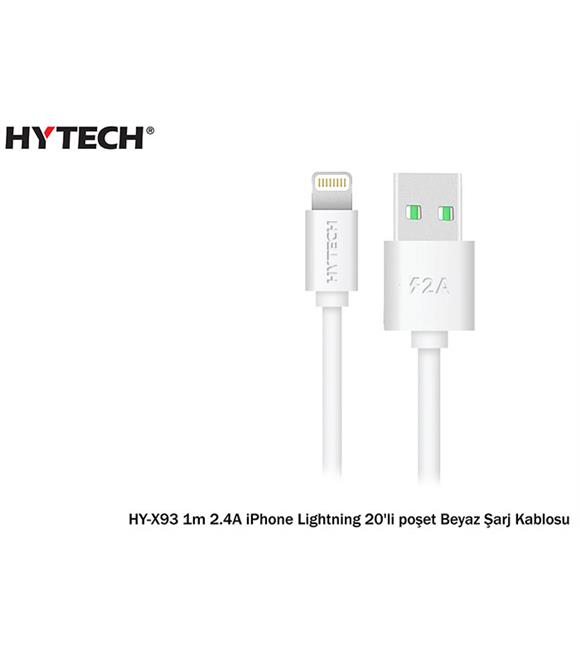 Hytech HY-X93 1m 2.A iPhone Lightning Beyaz Şarj Kablosu