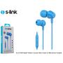 S-link SL-KU160 Mobil Telefon Uyumlu Mavi Kulak İçi Mikrofonlu Kulaklık