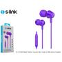 S-link SL-KU160 Mobil Telefon Uyumlu Mor Kulak İçi Mikrofonlu Kulaklık