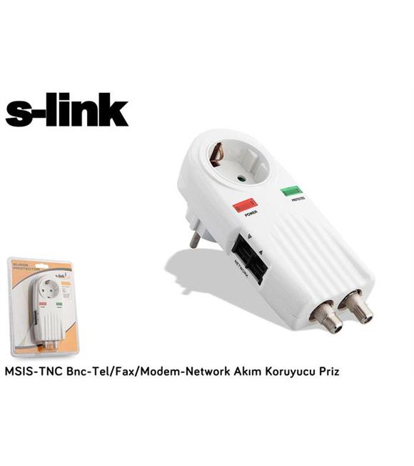 S-link MSIS-TNC Bnc - Tel-Fax-Modem - Network Akım Koruyucu Priz