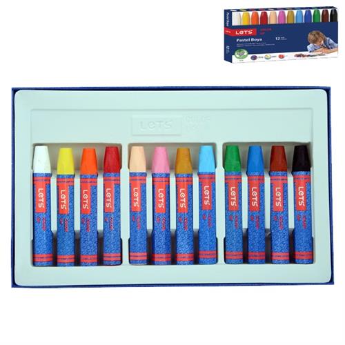 Lets Pastel Boya Karton Kutu Köşeli 12 Renk L-6120 Okula Dönüş Kampanyası Boya Gereçleri