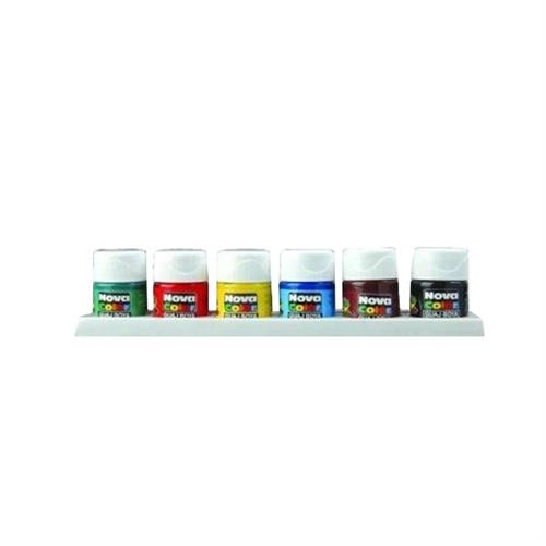 Nova Color Guaj Boya Şişe 6 Renk 25 ML NC-113 Okula Dönüş Kampanyası Boya Gereçleri
