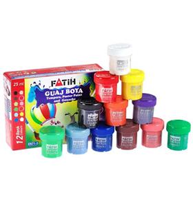 Fatih Guaj Boya Karton Kutu Şişe 25 ML 12 Renk 50420