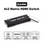 Dark DK-HD-SW4X2 Full HD 4 Giriş 2 Çıkışlı 4x2 Matrix Uzaktan Kumandalı HDMI Switch