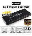 Dark DK-HD-SW8X1 Full HD 8 Giriş 1 Çıkışlı Uzaktan Kumandalı HDMI Switch (Seçici)_1)