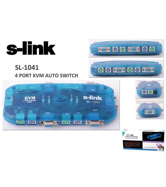 S-link SL-1041 4pc-1mn ps-2 Kablolu Otomatik Kvm Switch