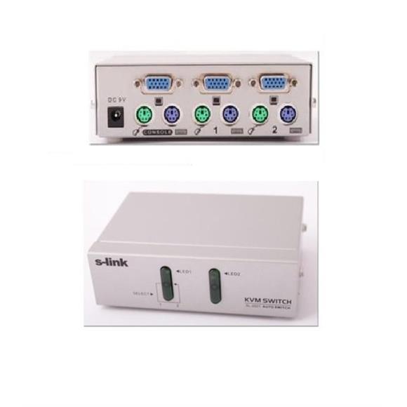 S-link SL-2021 2pc-1mn vga+ps-2 Manuel Kablolu Kvm Switch