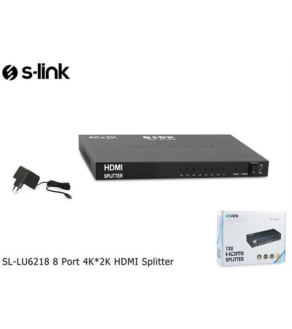 S-link SL-LU6218 8 Port 4k-2k Hdmı Splitter