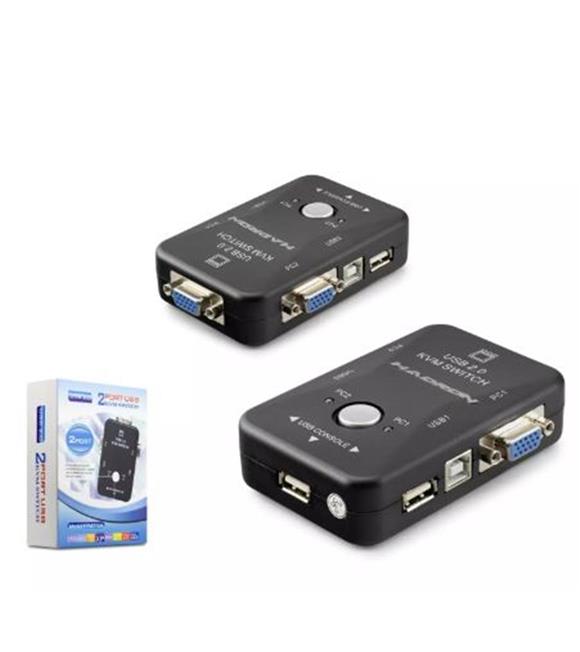 HADRON HDX1360 VGA USB KVM SWITCH 2GİRİŞ 1ÇIKIŞ SİYAH