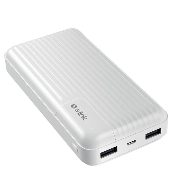 S-link G201 20000mAh 2-USB Çıkış + 1-Micro Giriş Beyaz Taşınabilir Pil Şarj Cihazı Powerbank_1