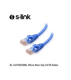 S-link SL-CAT6030BL 30cm Mavi Utp CAT6 Kablo