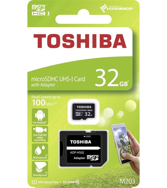 TOSHIBA 32GB MICRO SDHC UHS-1 C10 100MB-sn-M203_1