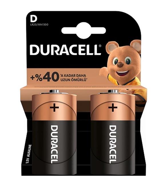 Duracell Alkalin Büyük Boy Pil (D) 2 Lİ Kartela