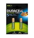 Duracell Şarjlı İnce Kalem Pil (AAA) 900 MAH 2 Lİ