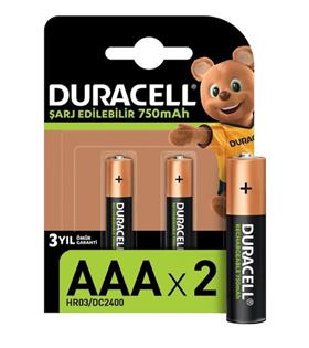 Duracell Şarjlı İnce Kalem Pil (AAA) 750 MAH 2 Lİ