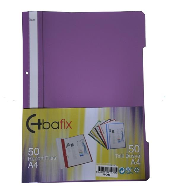 Bafix Telli Dosya Plastik XL Mor A4