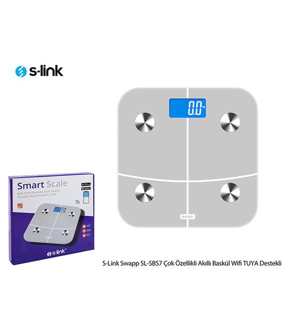 S-Link Swapp SL-SBS7 Çok Özellikli Akıllı Baskül Wifi TUYA Destekli Beyaz_1