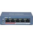 Hikvision DS-3E0105P-E-M(B) 4 PORT 10-100 4 PORT POE 35W Yönetilemez Switch