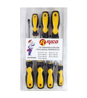 Rıco 003-RK0026 7li Klasik Tornavida Seti (4 Düz -3 Yıldız)