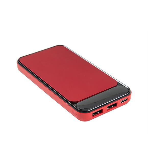 S-link IP-G2711 10000mAh Powerbank 2 Usb Port Kırmızı LCD+LED Gösterli Taşınabilir Pil Şarj Cihazı