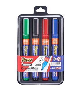 Brons Permanent Marker Kalem Kesik Uç 4 Lü Bls BR-9700