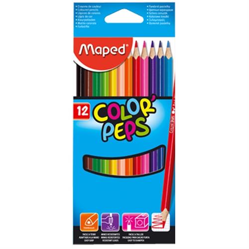 Maped Kuru Boya Karton Kutu Tam Boy Üçgen 12 Renk 183212 Okula Dönüş Kampanyası Boya Gereçleri