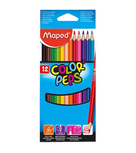 Maped Kuru Boya Karton Kutu Tam Boy Üçgen 12 Renk 183212