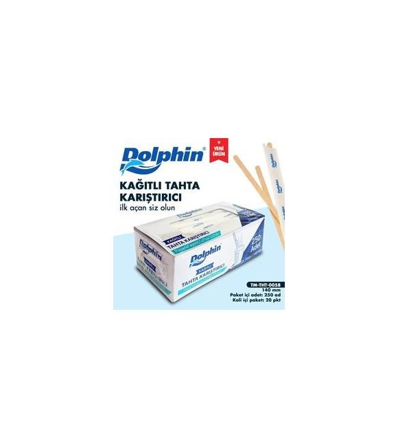 Dolphin Tahta Karıştırıcı Kağıt Sargılı Pakette 250 Adet  Kolide 20 Paket