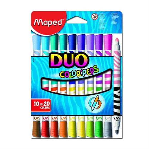 Maped Keçeli Boya Kalemi Duo Tip 10 LU 20 Renk 847010 Okula Dönüş Kampanyası Boya Gereçleri