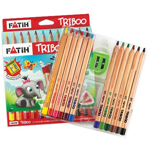 Fatih Kuru Boya Natural Üçgen Jumbo Triboo Tam Boy 12 Renk 33426 Okula Dönüş Kampanyası Boya Gereçleri