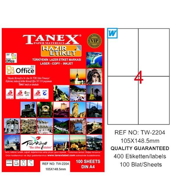 Tanex Laser Etiket 100 YP 105x148,5 Laser-Copy-Inkjet TW-2204