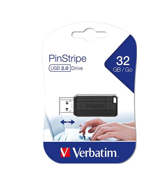 Verbatim 32GB USB 2.0 PinStripe Flash Bellek