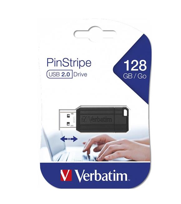 Verbatim 128GB USB 2.0 PinStripe Flash Bellek