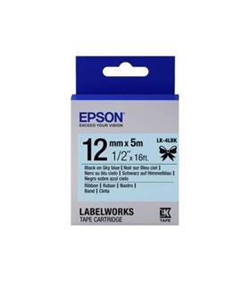 Epson LK-4LBK Siyah Üzeri Gökyüzü Mavi 12MM 5Metre Etiket