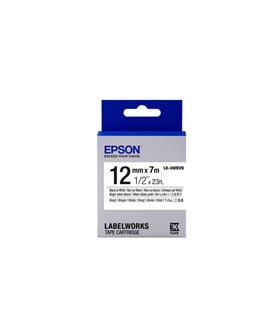 Epson LK-4WBVN  Vinil Beyaz Üzeri Siyah 12mm 7Metre Etiket