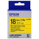 Epson LK-5YB2 Mıknatıslı Sarı Üzeri Siyah 18mm 9Metre Etiket
