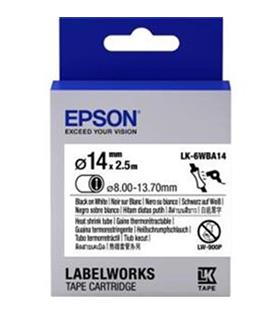 Epson LK-6WBA14 Beyaz Üzeri Siyah Makaron (8-13,7 mm çap) 2,5Metre