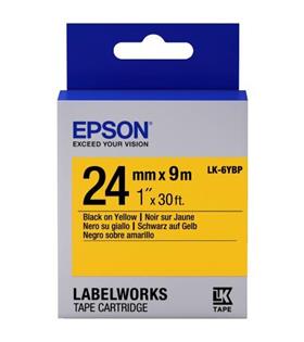 Epson LK-6YBP Pastel Sarı Üzeri Siyah 24mm 9Metre Etiket