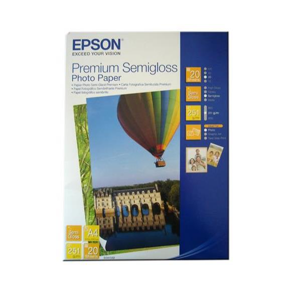 Epson A4 251Gram 20'li Premium Semigloss Fotoğraf Kağıdı S041332