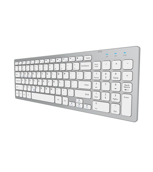Everest KB-80W Beyaz-Gümüş 2.4Ghz Ultra İnce Q Mac-Win-Android-Ios Uyumlu Kablosuz Klavye