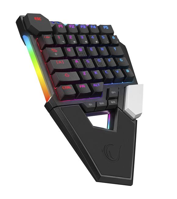 Rampage KB-277 OMNI Siyah Örgülü Type C RGB 6 Farklı Aydınlatma Modu Q Mini Gaming Oyuncu Klavyesi